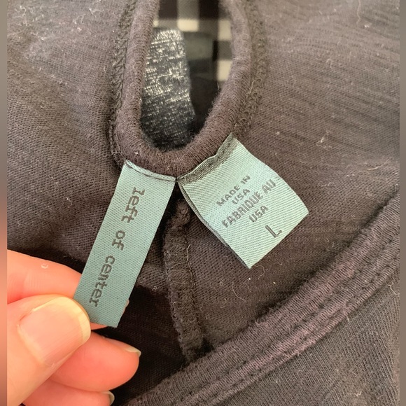 Left of Center (Anthropologie) | black high/low midi dress | sz L - Picture 6 of 7